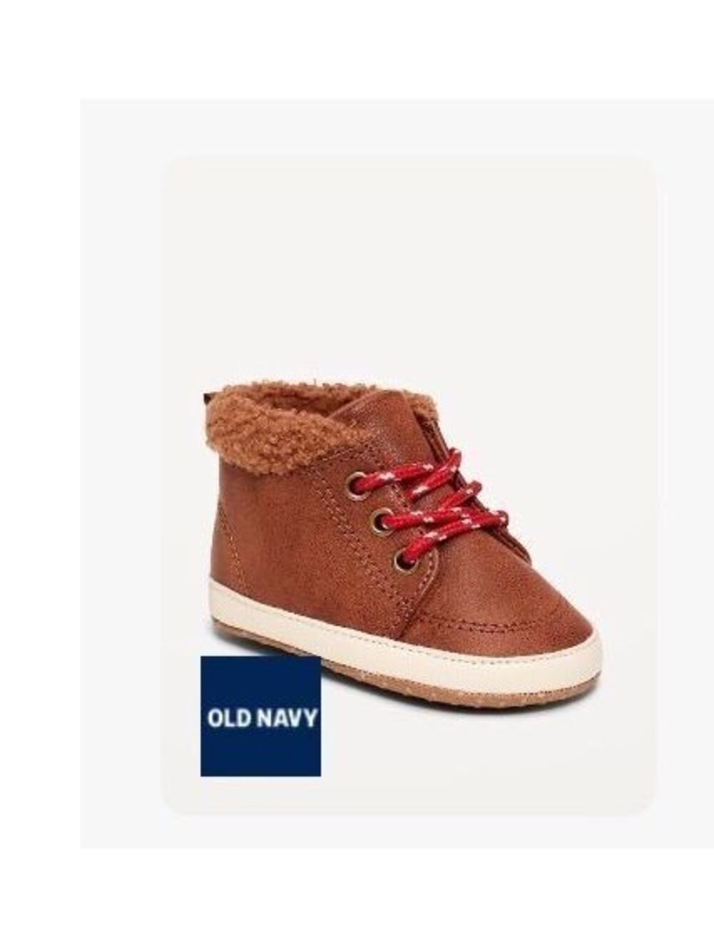 Faux-Leather Sherpa Booties for Baby